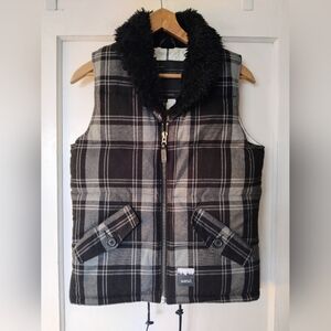 💥Winter Must Have!🖤🤍Ladies Plaid Puffer Ski Vest🖤🤍